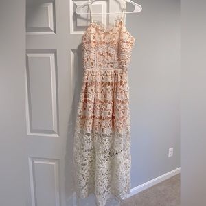 Eleanor white lace midi dress